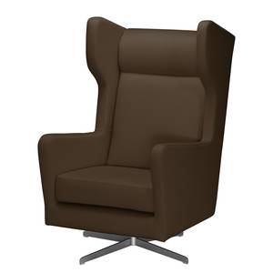 Fauteuil pivotant Bucoli Tissu structuré - Marron