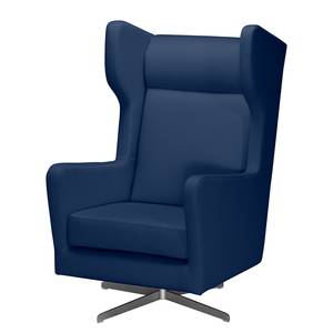 Draaifauteuil Bucoli structuurstof - Donkerblauw