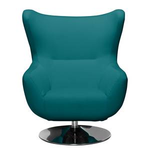 Fauteuil pivotant Burns Tissu - Bleu pétrole