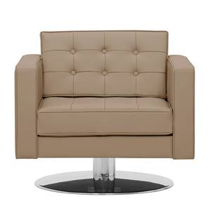 Fauteuil pivotant Chelsea Cuir véritable Cuir véritable Gad : Taupe