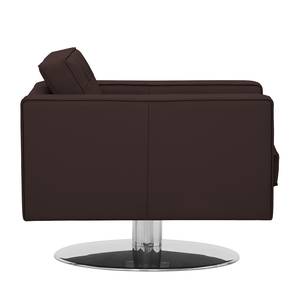 Fauteuil pivotant Chelsea Cuir véritable Cuir véritable Gad : Marron foncé