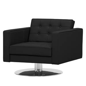 Fauteuil pivotant Chelsea Cuir véritable Cuir véritable Gad : Noir