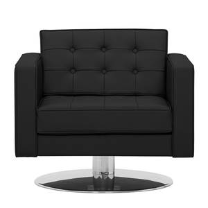 Fauteuil pivotant Chelsea Cuir véritable Cuir véritable Gad : Noir