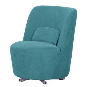 Fauteuil pivotant Crayford Tissu - Bleu pétrole