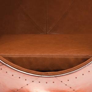 Draaifauteuil Eye Ball Copper staal/koperkleurig kunstleer/bruin