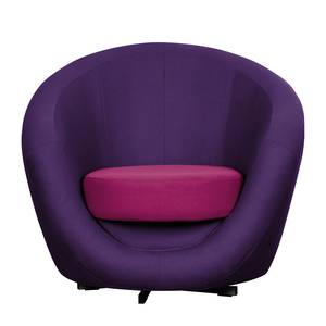 Fauteuil pivotant Marvin Tissu - Aubergine / Rose