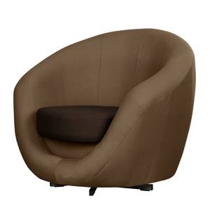 Fauteuil pivotant Marvin Tissu - Taupe / Mocca