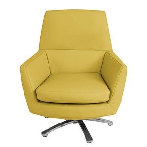 Fauteuil pivotant Oliver I Cuir véritable - Jaune