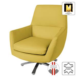 Fauteuil pivotant Oliver I Cuir véritable - Jaune