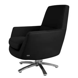 Fauteuil pivotant Oliver I Cuir véritable - Noir