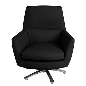 Fauteuil pivotant Oliver I Cuir véritable - Noir