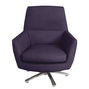 Fauteuil pivotant Oliver I Cuir véritable - Mauve