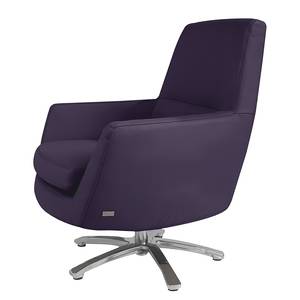 Fauteuil pivotant Oliver I Cuir véritable - Mauve