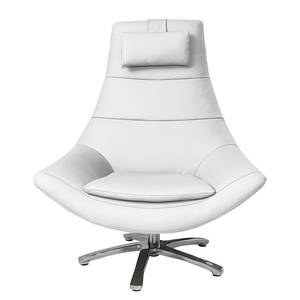 Fauteuil pivotant Oliver II Cuir véritable - Blanc