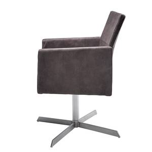 Chaises pivotantes Dialog (lot de 2) Microfibre - Marron