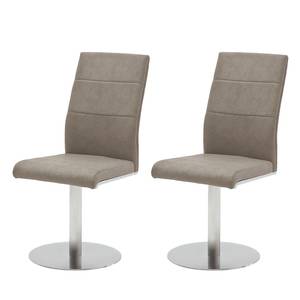 Chaises pivotantes Palmyra (lot de 2) Taupe