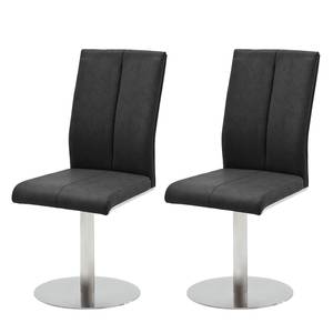 Chaises pivotantes Sayreville (lot de 2) Anthracite