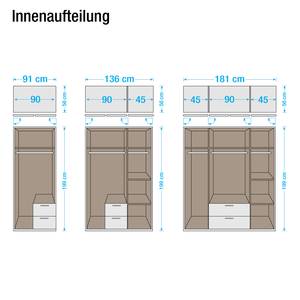 Draaideur-/combikast Krefeld alpinewit/eikenhout - 136cm