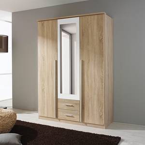 Draaideur-/combinatiekast Krefeld met spiegel - Sonoma eikenhouten look/alpinewit - breedte 136cm