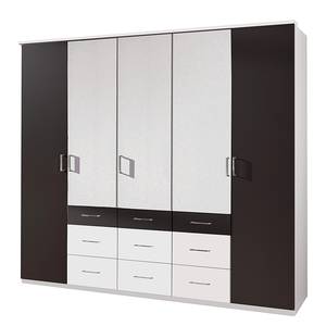 Armoire à portes battantes Alma Blanc alpin / Lava - Largeur d'armoire : 270 cm - 6 portes