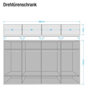 Drehtürenschrank Ancona Trüffeleiche Dekor - Havanna / Trüffeleiche Dekor - Breite: 400 cm - Ohne Passepartoutrahmen - 2 Spiegeltüren