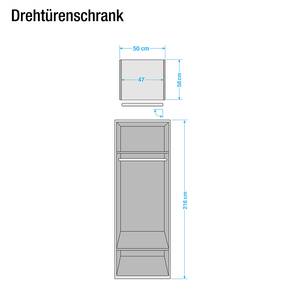 Drehtürenschrank Ancona I Trüffeleiche Dekor - Alpinweiß / Trüffeleiche Dekor - Spiegeltür rechts - Ohne Passepartoutrahmen