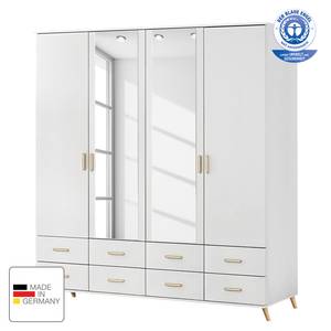 Drehtürenschrank Annett Alpinweiß / Esche Coimbra - Breite: 181 cm