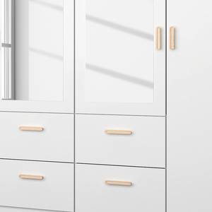 Armoire à portes battantes Annett III Blanc alpin / Frêne de Coimbra - Largeur : 226 cm - 5 portes