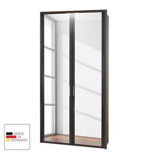 Armoire à portes battantes Arizona Sleep Havanne - Largeur : 100 cm - 2 porte - Avec cadre passepartout - Avec éclairage - 2 miroir