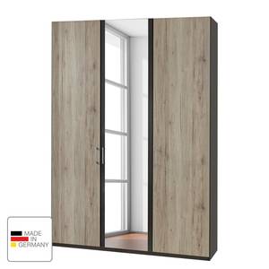 Draaideurkast Arizona Sleep Havanna/santana eikenhouten look - Breedte: 150 cm - 2 deuren - Zonder passe-partout lijst - Zonder verlichting - 1 spiegeldeur