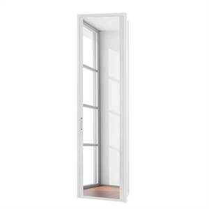 Armoire à portes battantes Arizona Sleep Blanc alpin - Largeur : 51 cm - 1 porte - Avec cadre passepartout - Sans éclairage - 1 miroir