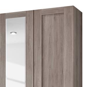 Armoire à portes battantes Bergamo Imitation chêne truffier - Largeur : 150 cm - Sans corniche - Sans éclairage - 1 miroir