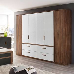 Armoire à portes battantes Bernau Marron / Blanc - Largeur : 271 cm