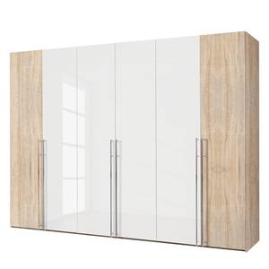 Armoire à portes battantes Brooklyn VIII Imitation chêne de Sonoma / Vernis blanc - 300 x 236 cm