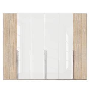 Armoire à portes battantes Brooklyn VIII Imitation chêne de Sonoma / Vernis blanc - 300 x 236 cm