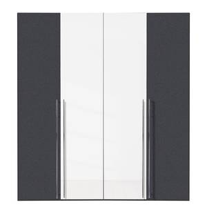 Drehtürenschrank Brooklyn XIII Graphit / Hochglanz Weiß - 200 x 216 cm