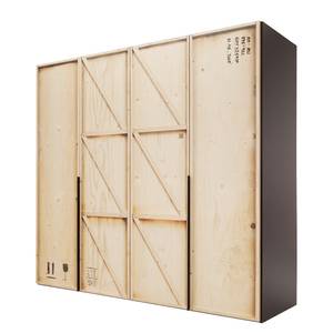 Drehtürenschrank Caja Beige / Schwarz