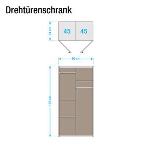 Armoire à portes pivotantes Caria Imitation chêne de Sonoma - Largeur : 91 cm - 3 portes