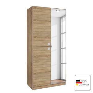 Armoire à portes pivotantes Caria Imitation chêne de Sonoma - Largeur : 91 cm - 3 portes