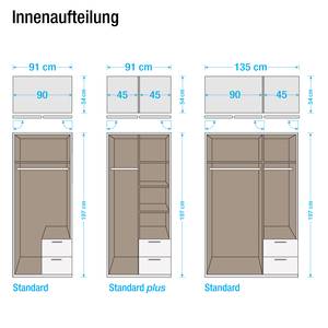 Draaideurkast Case II beukenhoutkleurig - kastbreedte: 91cm - 2-deurs - Standaard Plus