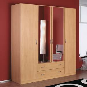 Armoire à portes battantes Case III Imitation hêtre - 181 cm - 4 portes