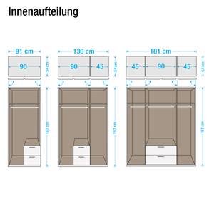 Armoire à portes battantes Case III Imitation hêtre - 136 cm - 3 portes