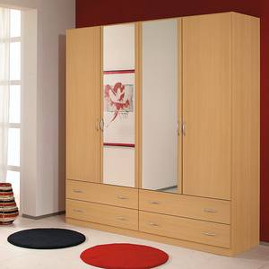 Armoire à portes battantes Case IV Imitation hêtre - 181 cm - 4 portes