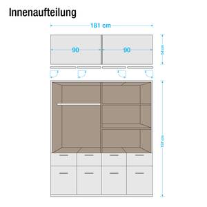 Drehtürenschrank Celle III Hochglanz Weiß / Alpinweiß