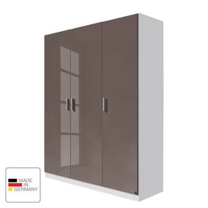 Drehtürenschrank Celle Alpinweiß / Hochglanz Lavagrau - Breite: 136 cm