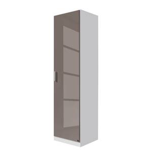 Armoire à portes battantes Celle Blanc alpin / Gris lava brillant - Largeur : 47 cm