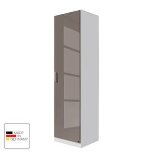 Drehtürenschrank Celle Alpinweiß / Hochglanz Lavagrau - Breite: 47 cm