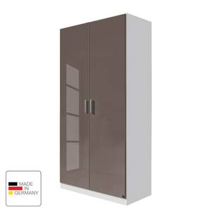 Drehtürenschrank Celle Alpinweiß / Hochglanz Lavagrau - Breite: 91 cm