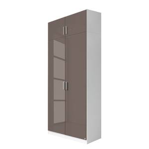 Drehtürenschrank Celle Alpinweiß / Hochglanz Lavagrau - Breite: 91 cm