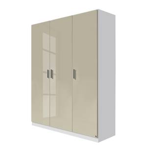 Armoire à portes battantes Celle Blanc alpin / Gris sable brillant - Largeur : 136 cm